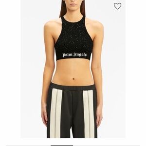 Palm Angels soiree logo sequin crop top women’s size xsmall new with tags
